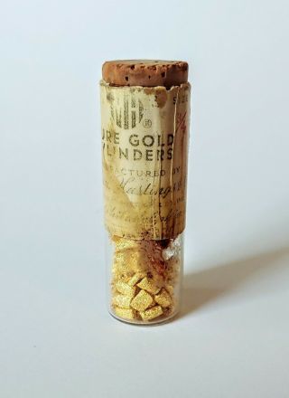 Antique Pure Gold Cylinders By Hastings - Dental Gold In Bottle