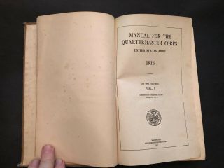 1916 - 3 Volume WWI Manuals for the Quartermaster Corps U.  S.  Army 4