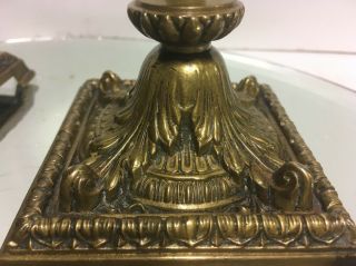 ANTIQUE 19th C.  FRENCH ORNATE EMPIRE/LEAF BRONZE CANDLESTICK 11