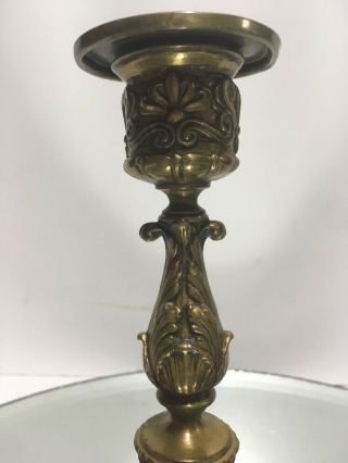 ANTIQUE 19th C.  FRENCH ORNATE EMPIRE/LEAF BRONZE CANDLESTICK 3