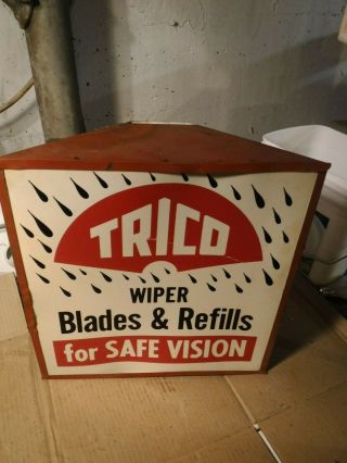 Vintage 50s 60s Trico LIGHTED SIGN Windshield Wiper Gas Oil Sign Service Station 4