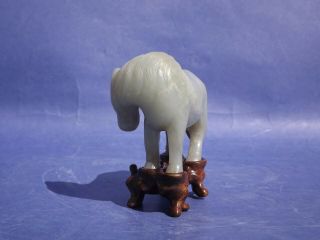 Chinese Jade Horse Wood Stand 3