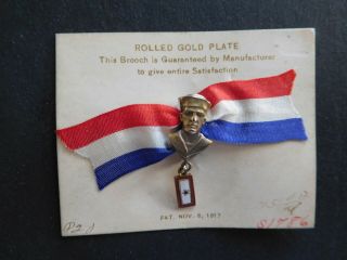 Wwi Wwii Son In Us Navy Service Red,  White & Blue Enamel With Blue Star Pin