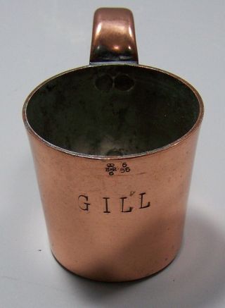 Rare June 1956 Copper British Royal Navy Gill Hallmark Er6 Rum Ration Grog Cup