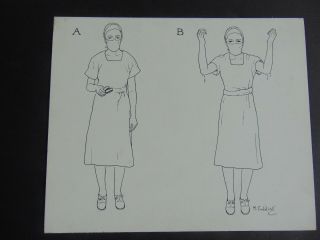 SMALL VINTAGE PEN & INK DRAWINGS / ILLUSTRATIONS on OPERATING ROOM TECHNIQUE 7