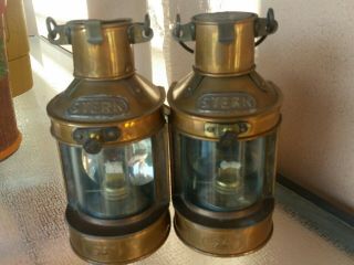 2 Tung Woo Vintage Stern Ship Lantern Kerosene