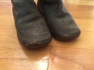 Mid 19th Century Child’s Tall Leather Boots Civil War Era W Brass Toe Bars Sweet 3
