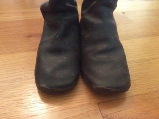 Mid 19th Century Child’s Tall Leather Boots Civil War Era W Brass Toe Bars Sweet 4
