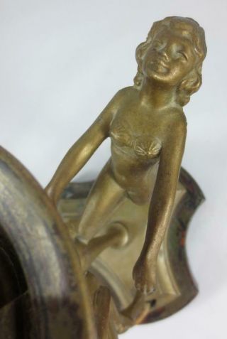 Vintage ART DECO Figural 3 NUDE WOMEN LAMP Frankart Style PAINT,  WIRING 4