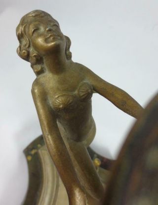 Vintage ART DECO Figural 3 NUDE WOMEN LAMP Frankart Style PAINT,  WIRING 5