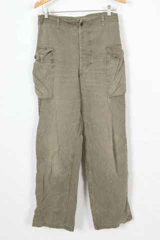 Vintage Wwii Us Army Hbt Herring Bone Twill Cargo Pants Usa Mens Size 31x32
