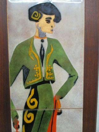 SIGNED JD JUDITH DANER MATADOR PAINTING ART UNIQUE ENAMEL ON COPPER 11 