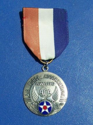 Vintage Air Force Association Pinback Medal Award (afa) Sterling Silver