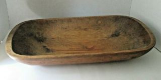 Antique Primitive Hand Hewn Wooden Dough Bowl Made In Va 19.  25x10.  25x3.  5 Vgc
