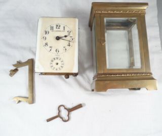 Antique Duverdrey & Bloquel Brass Glass Carriage Clock,  Alarm J E Caldwell For