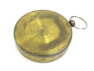 Antique early 20th century brass cased pocket compass English 2