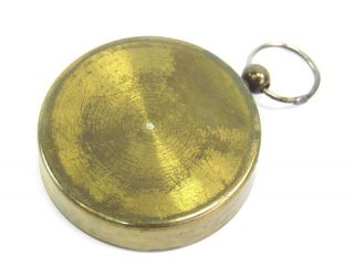Antique early 20th century brass cased pocket compass English 6