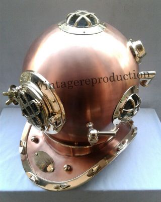 Antique Divers Diving Helmet 18 inch US Navy Mark V Deep Sea Scuba Gift 4