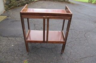 vintage 1950s Mid - Century modern FOLD - A - BAR woodcraft folding rolling BAR CART 4