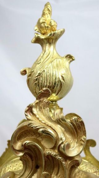 Stunning Antique French 1889 Rococo Gilt Bronze Bell Striking Mantle Clock 6