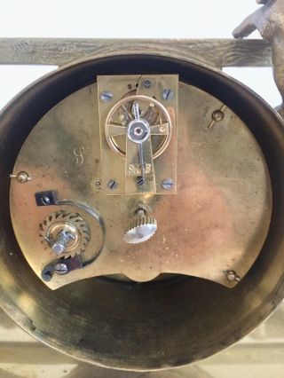 Rare Brass Farm Gate Clock With Hunds And Fox 10