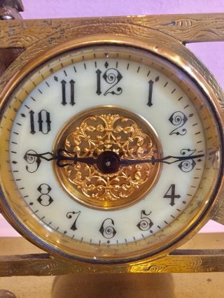 Rare Brass Farm Gate Clock With Hunds And Fox 2