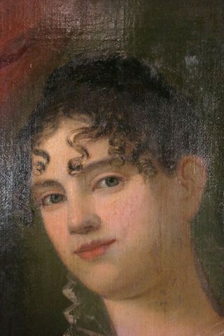 Ca.  1840 Antique 19thC Pre CIVIL WAR Era VICTORIAN LADY PORTRAIT Old OIL PAINTING 10