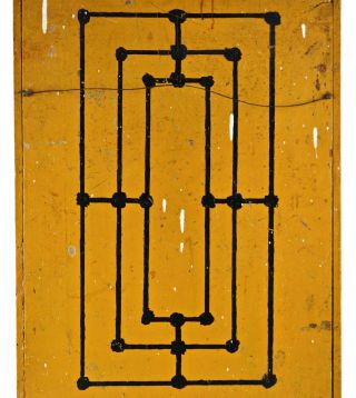 Vintage Primitive Folk Art Americana Mustard & Black Double Sided Game Board 9