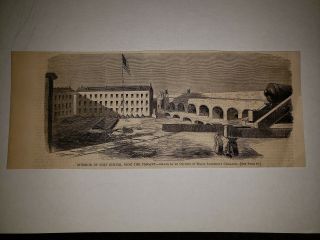 Fort Sumter Parapet Major Robert Anderson Civil War 1861 Hw Sketch Print Rare