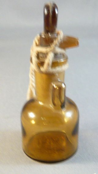 Antique Apothecary Medical Glass Eye Dropper Bottle Brown Amber 10cc Pr 1 Ea.