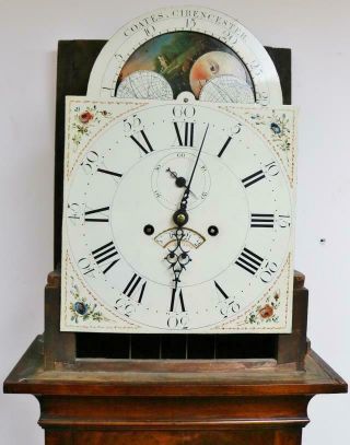 Rare Antique English C1794 8 Day Mahogany Moonphase Grandfather Longcase Clock 10