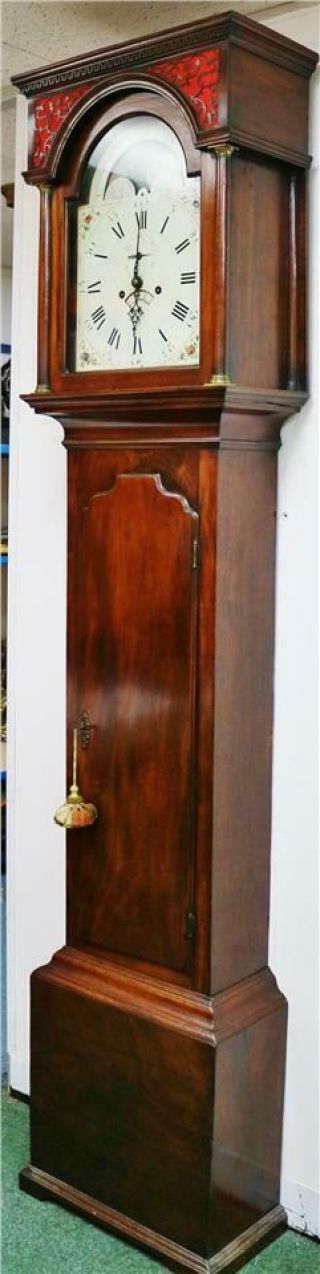 Rare Antique English C1794 8 Day Mahogany Moonphase Grandfather Longcase Clock 6