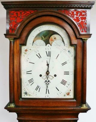 Rare Antique English C1794 8 Day Mahogany Moonphase Grandfather Longcase Clock 7