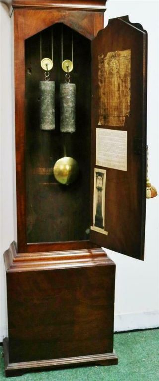 Rare Antique English C1794 8 Day Mahogany Moonphase Grandfather Longcase Clock 8