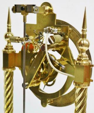 Rare Vintage English Electro Mechanical Electric Skeleton Clock Under Glass Case 10