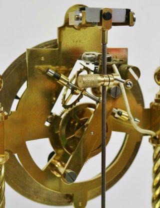 Rare Vintage English Electro Mechanical Electric Skeleton Clock Under Glass Case 11