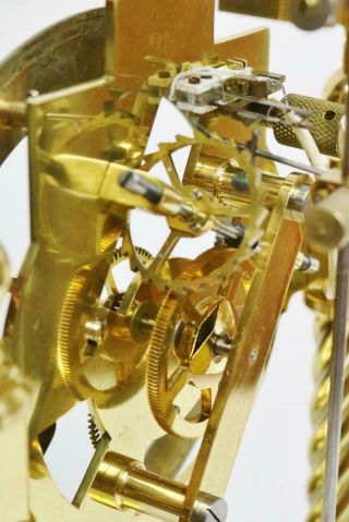 Rare Vintage English Electro Mechanical Electric Skeleton Clock Under Glass Case 12
