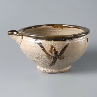 Eb178 Japanese Vintage Mashiko Ware Ceramic Katakuchi Big Bowl By Shoji Hamada