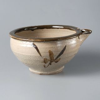 EB178 Japanese Vintage Mashiko Ware Ceramic Katakuchi Big Bowl by Shoji Hamada 3