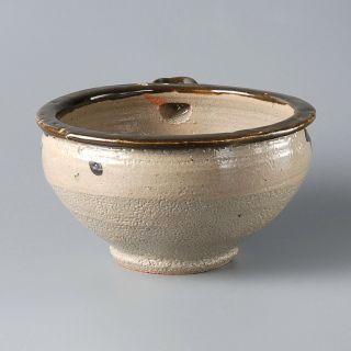EB178 Japanese Vintage Mashiko Ware Ceramic Katakuchi Big Bowl by Shoji Hamada 4