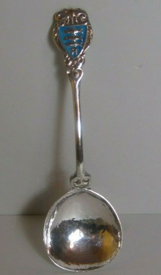 Art Nouveau 1903 William Hutton & Sons Sterling Silver & Enamel Fish Spoon