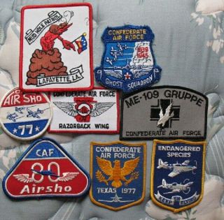 Confederate Air Force Patches - 35 To 40 Years Old - - 8 Total
