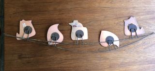 Signed 1966 Curtis Jere Enameled Birds On Wires Sculpture Wall Art 8