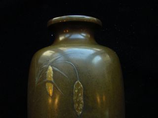 MIXED METALS,  (BRONZE,  GOLD,  SILVER) JAPANESE VASE.  LARGE AND WONDROUS. 5