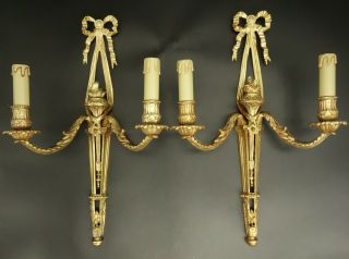 Large Sconces,  Louis Xvi Style,  Early 1900 - Bronze - French Antique