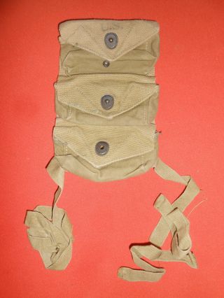 U.  S.  Army :1944 Wwii Triple Grenade Pouch With Dated 1944 Web