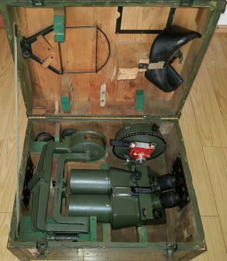 Ww2 German 10x80 Flak Binoculars Busch,  Wooden Box,  Tripod,  Accessories