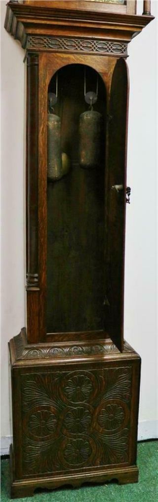 Antique English C1740 8 Day Highly Carved Grandfather Longcase Clock 8