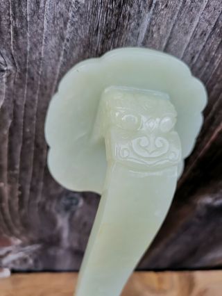 Chinese Estate Old House Antique Qing White Jade Carved Ruyi Handle Asian China 11