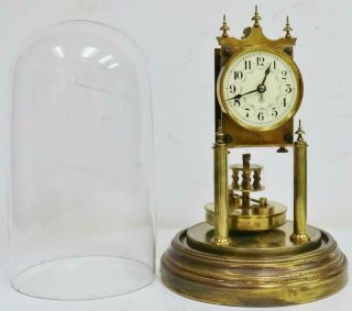Antique Gustav Becker 400 Day Anniversary Torsion Clock Under Glass Dome 4